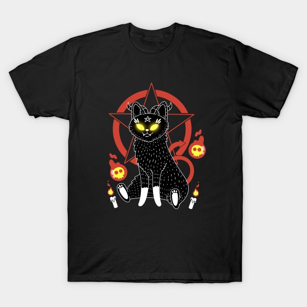 Devil Cat T-Shirt by Artthree Studio